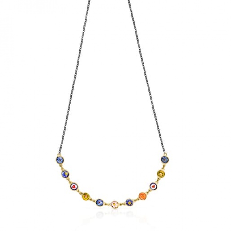 Tous Minifiore Murano Glass Halskette Silber | Österreich-KBLIZT241