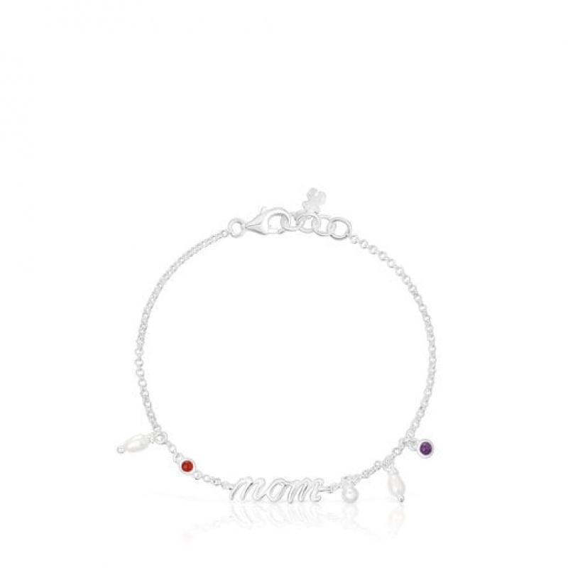 Tous Mom With Cultured Pearls Gemstones Mama Armband Silber | Österreich-VAPEQU932