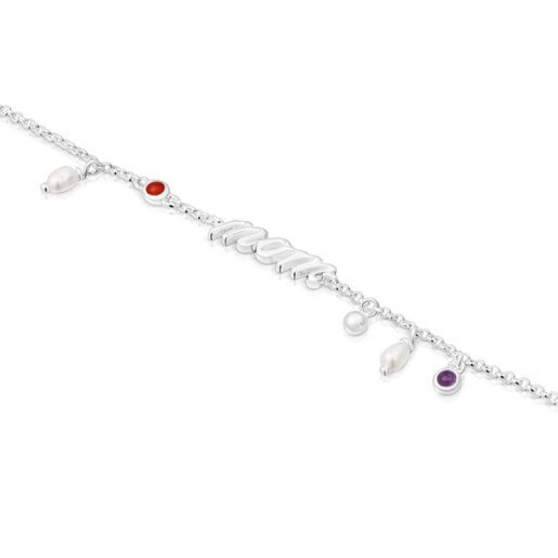 Tous Mom With Cultured Pearls Gemstones Mama Armband Silber | Österreich-VAPEQU932