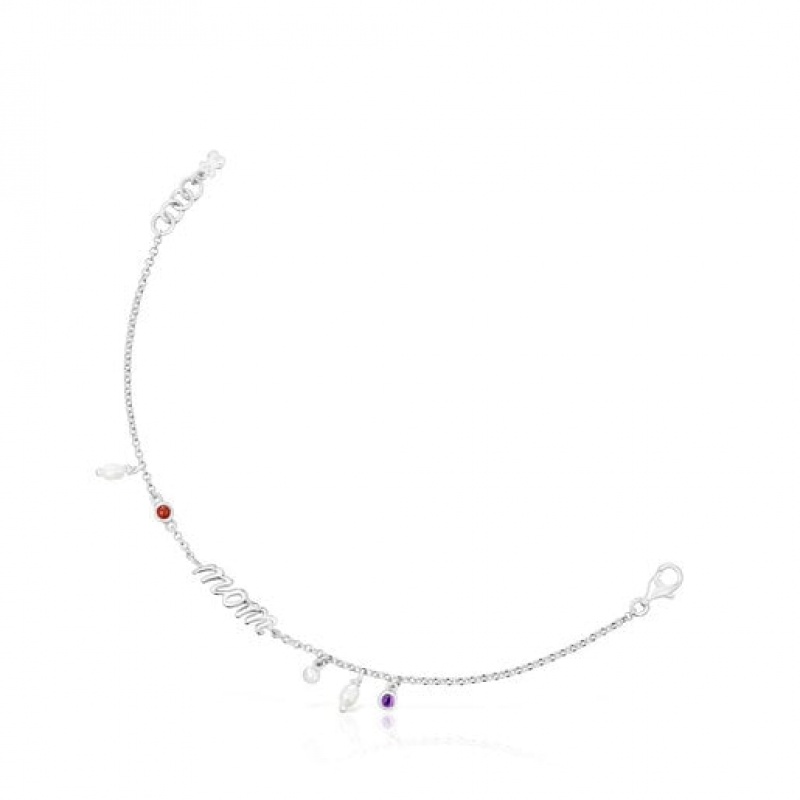 Tous Mom With Cultured Pearls Gemstones Mama Armband Silber | Österreich-VAPEQU932