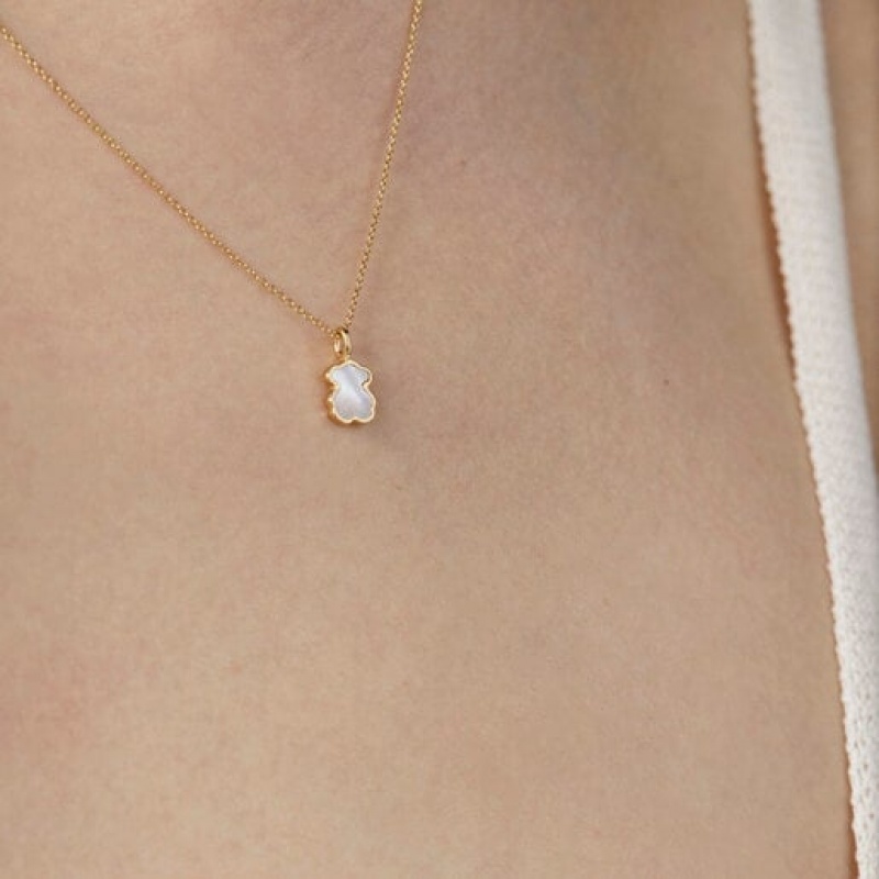 Tous Mother-of-pearl Xxs Bear Halskette Gold | Österreich-CHXJMR954