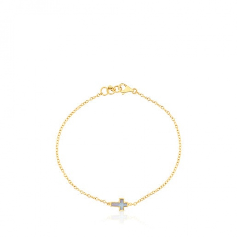 Tous Mother-of-pearl Xxs Cross Armband Gold | Österreich-GOJXTM021