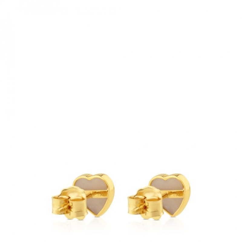 Tous Mother-of-pearl Xxs Heart Ohrringe Gold | Österreich-YVCEAS218