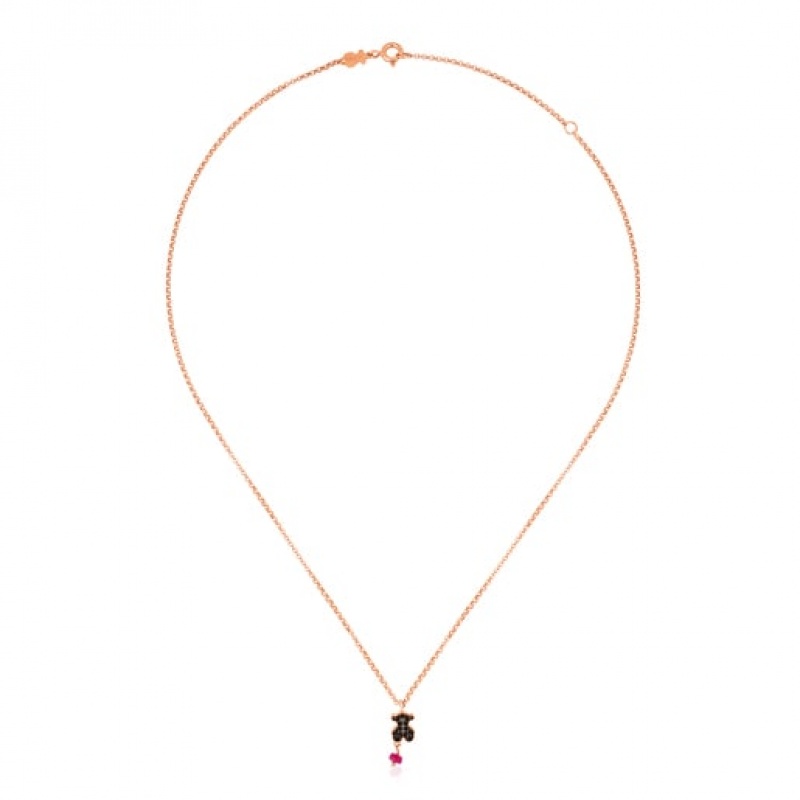 Tous Motif Halskette Rosa Gold | Österreich-EFICPQ186