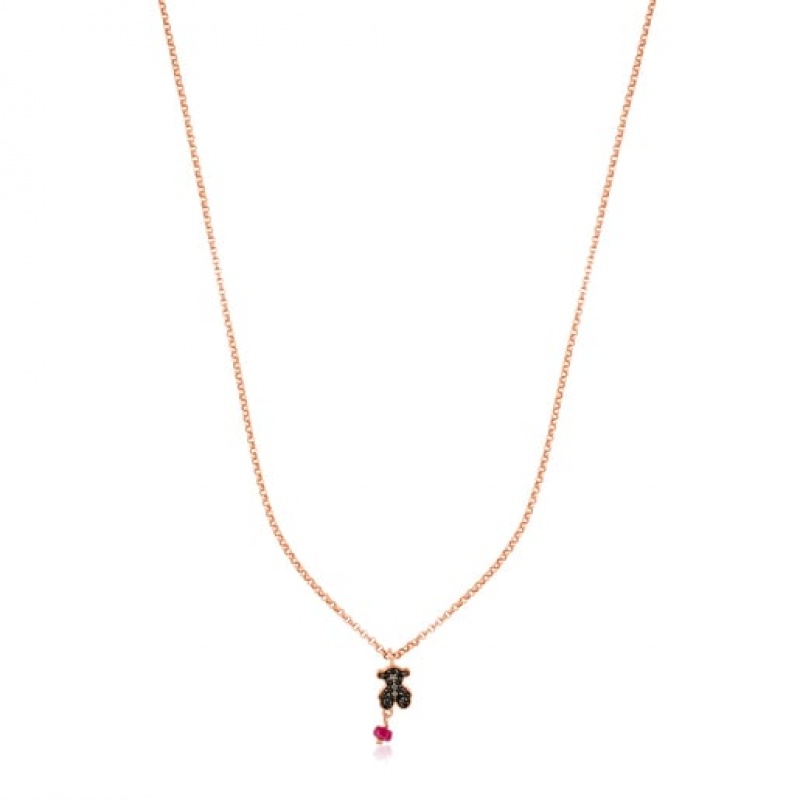 Tous Motif Halskette Rosa Gold | Österreich-EFICPQ186