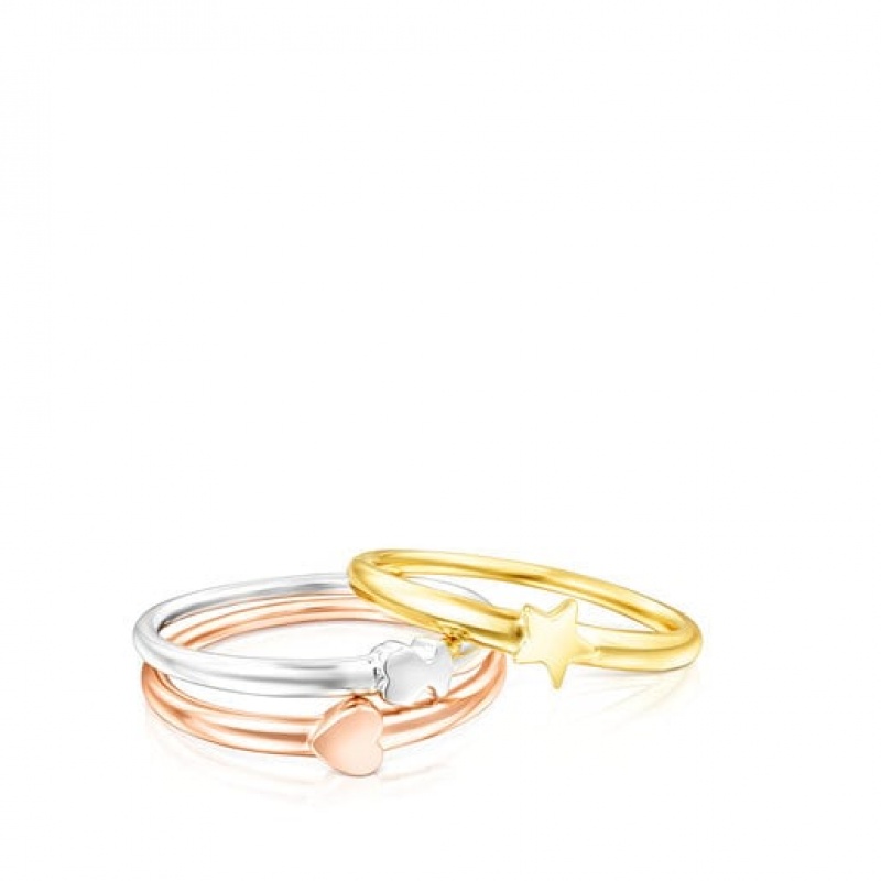 Tous Motifs Set Mix Ring Gold Silber Rosa Gold | Österreich-CZDFTU869