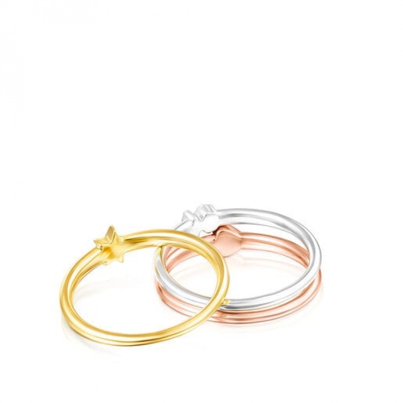 Tous Motifs Set Mix Ring Gold Silber Rosa Gold | Österreich-CZDFTU869