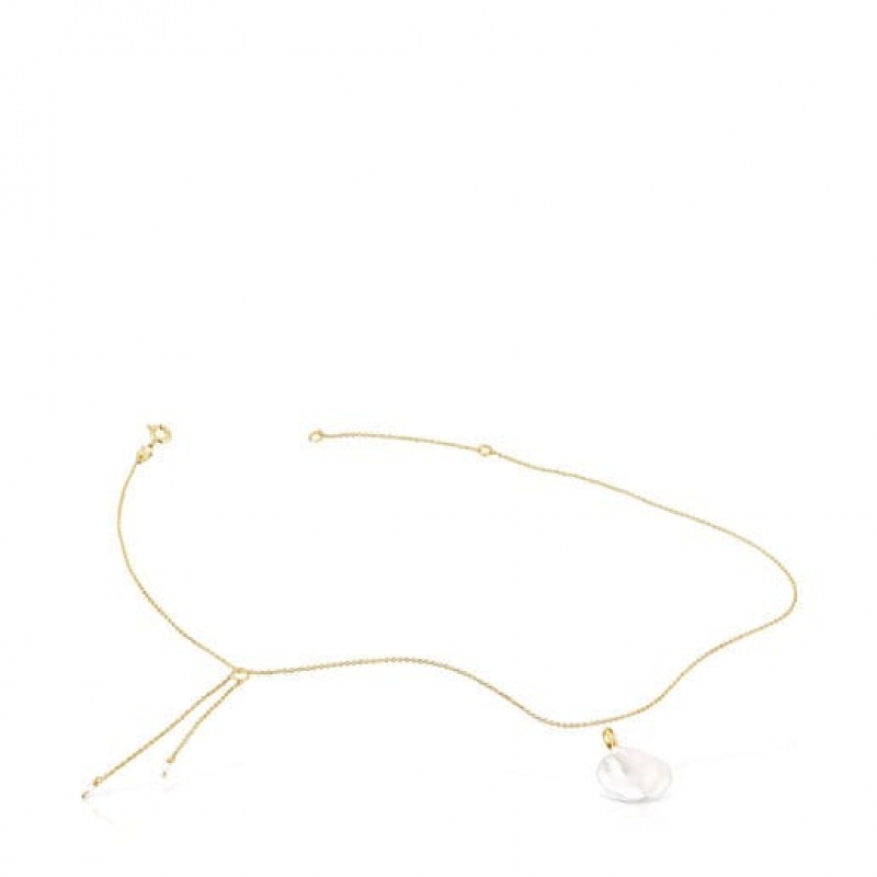 Tous Nenufar Petal With Pearl Halskette Gold | Österreich-TKGSRD468