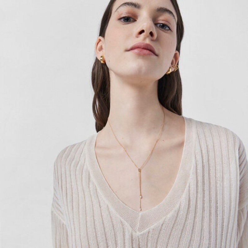 Tous Nenufar Petal With Pearl Halskette Gold | Österreich-TKGSRD468