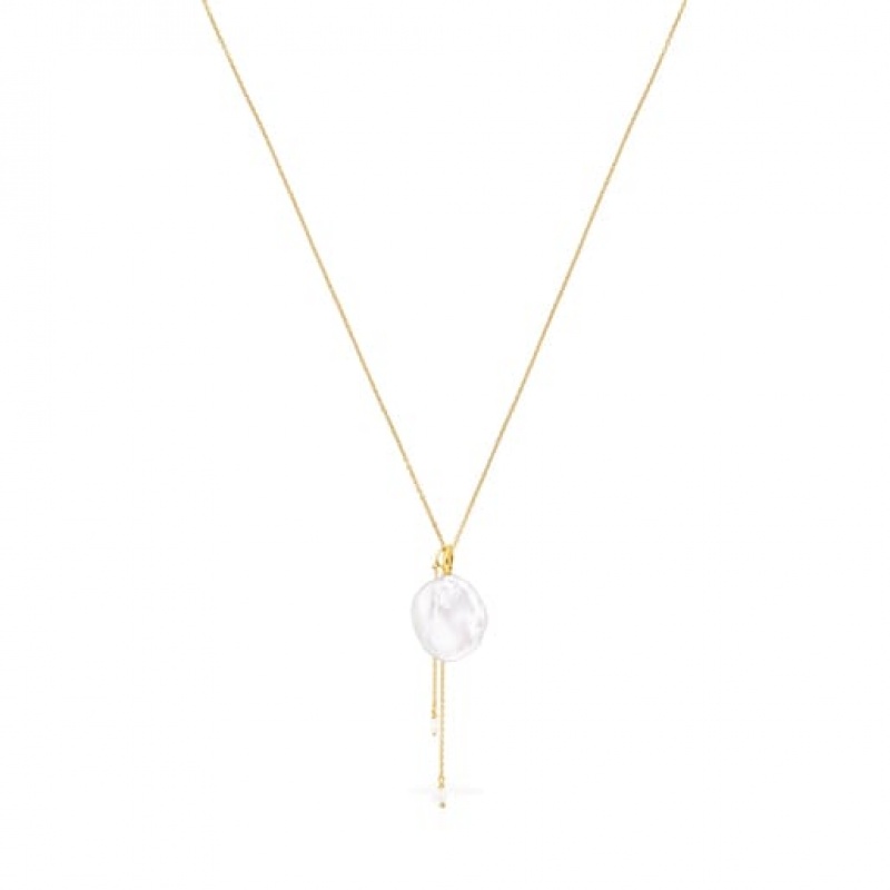 Tous Nenufar Petal With Pearl Halskette Gold | Österreich-TKGSRD468