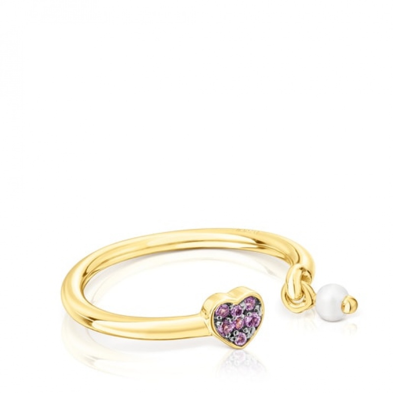 Tous New Motif With Amethyst Heart Ring Gold | Österreich-YNJFLV432