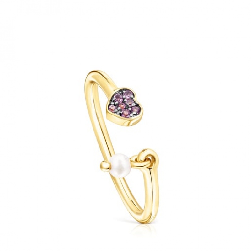 Tous New Motif With Amethyst Heart Ring Gold | Österreich-YNJFLV432