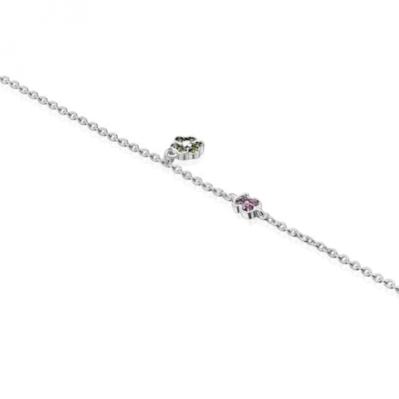 Tous New Motif With Chrome Diopside Amethyst Armband Silber | Österreich-XZYODW049
