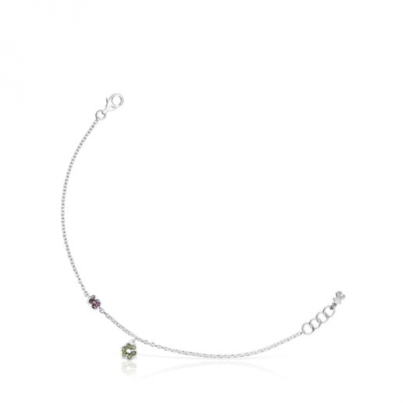 Tous New Motif With Chrome Diopside Amethyst Armband Silber | Österreich-XZYODW049