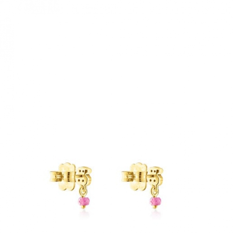 Tous New Motif With Chrome Diopside Bear Ruby Ohrringe Gold | Österreich-AQXMOS039