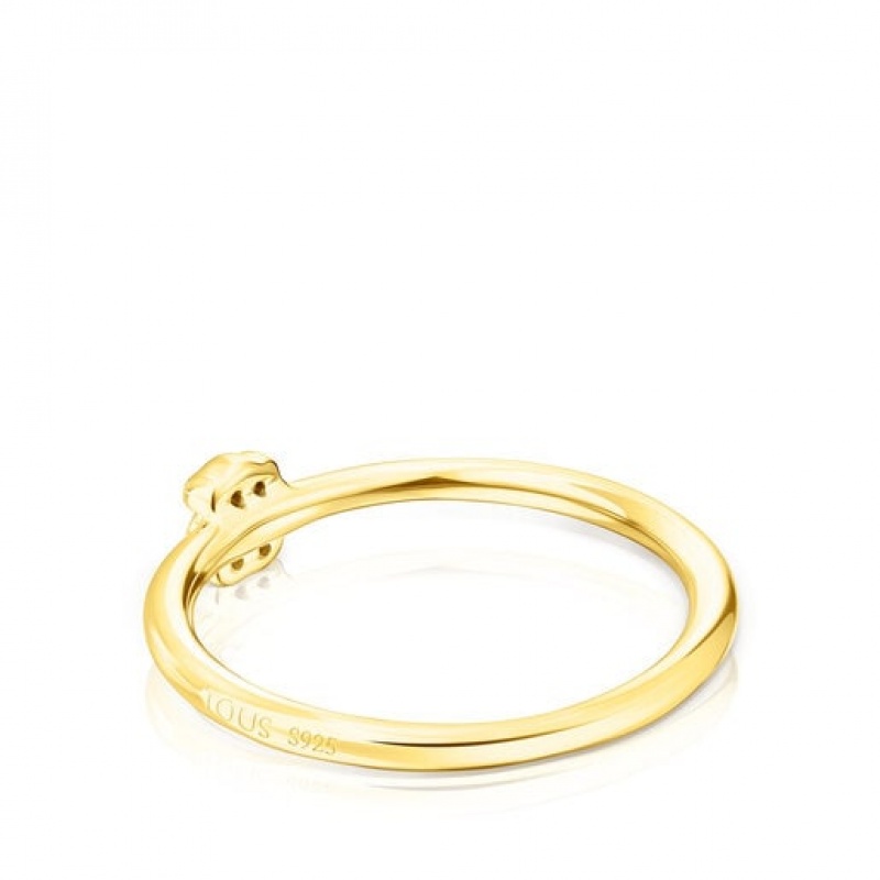 Tous New Motif With Chrome Diopside Bear Ring Gold | Österreich-SZYACE857