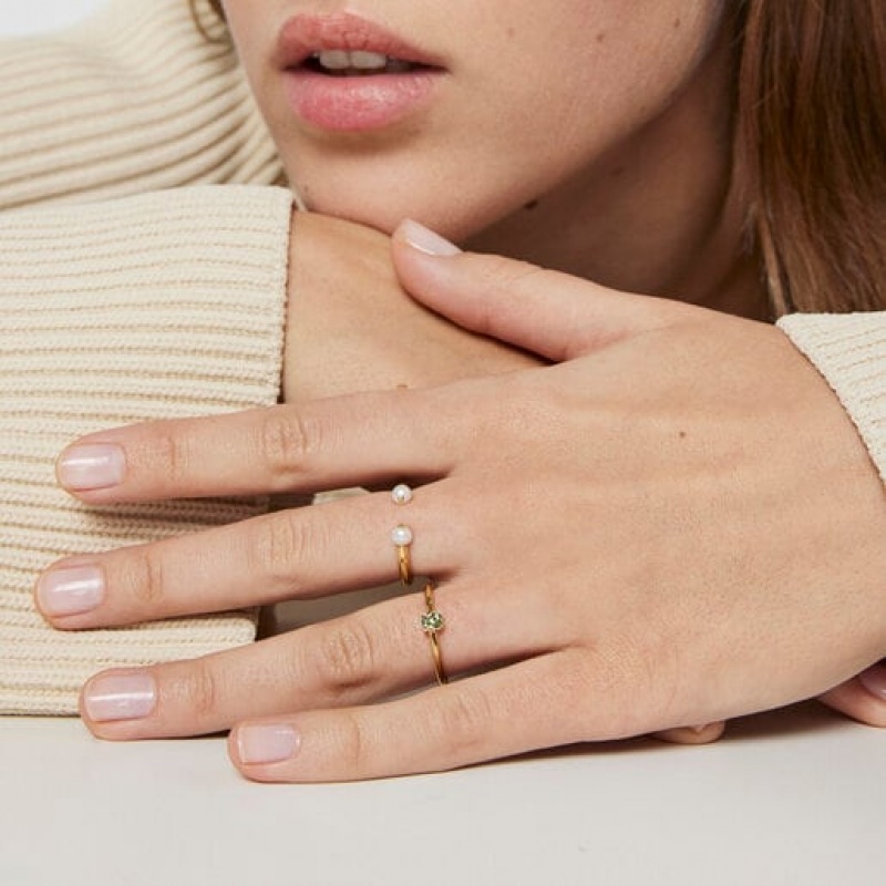 Tous New Motif With Chrome Diopside Bear Ring Gold | Österreich-SZYACE857