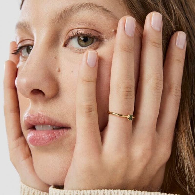Tous New Motif With Chrome Diopside Bear Ring Gold | Österreich-SZYACE857