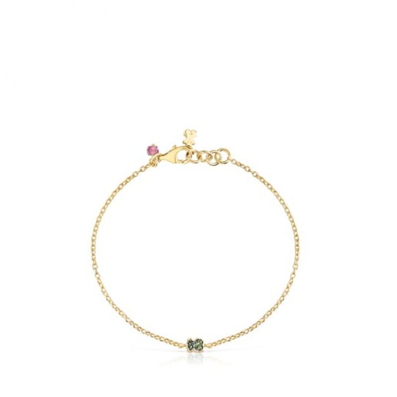 Tous New Motif With Chrome Diopside Bear Armband Gold | Österreich-UNJKQG574