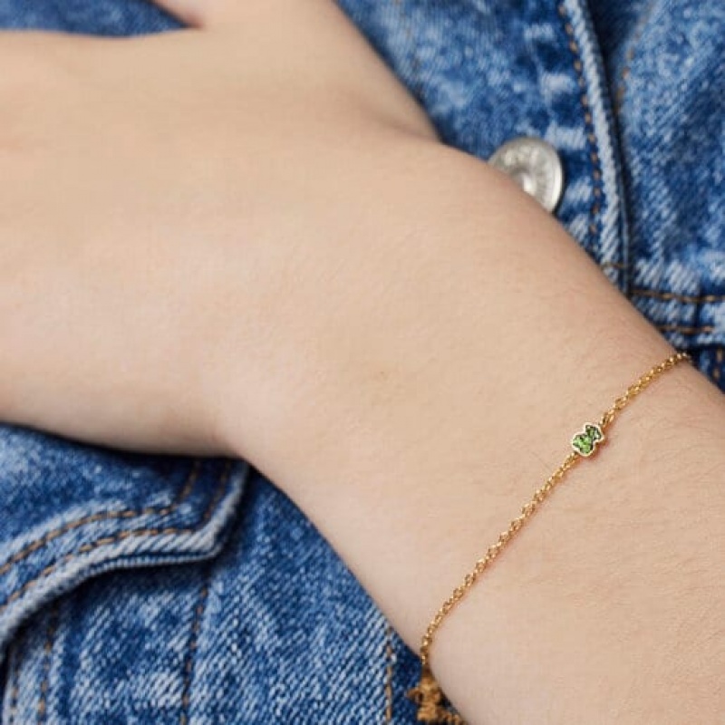 Tous New Motif With Chrome Diopside Bear Armband Gold | Österreich-UNJKQG574