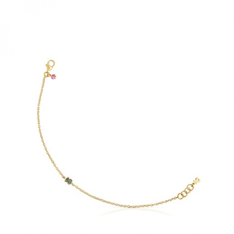 Tous New Motif With Chrome Diopside Bear Armband Gold | Österreich-UNJKQG574