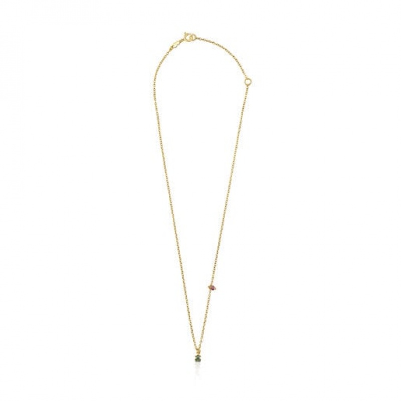 Tous New Motif With Chrome Diopside Bear Halskette Gold | Österreich-KXFYLS075