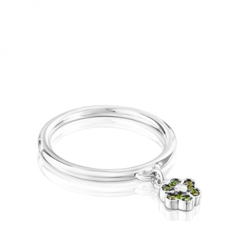 Tous New Motif With Chrome Diopside Flower Ring Silber | Österreich-NVOZPY378