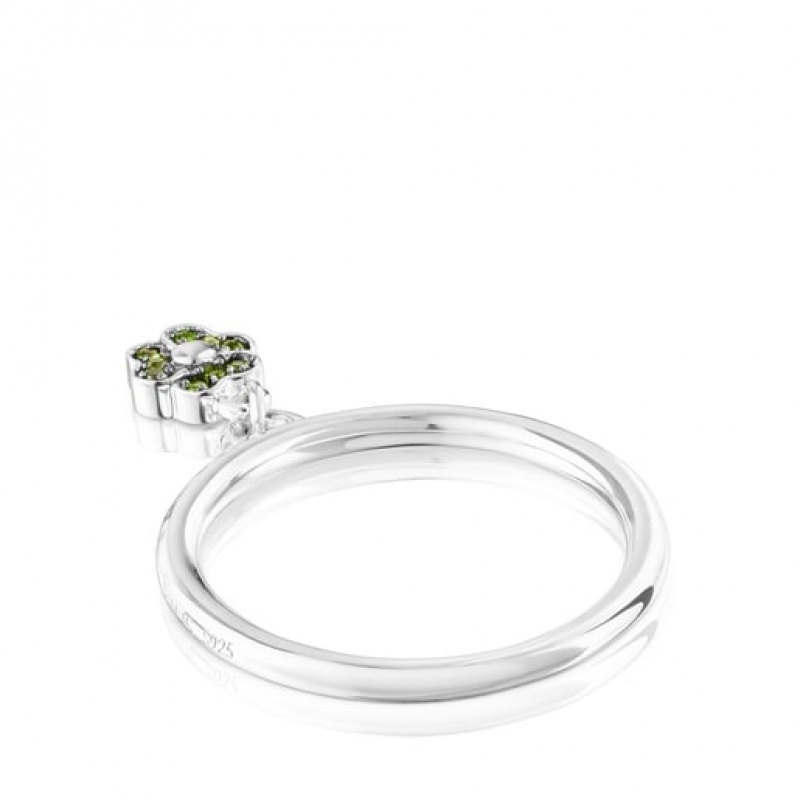 Tous New Motif With Chrome Diopside Flower Ring Silber | Österreich-NVOZPY378