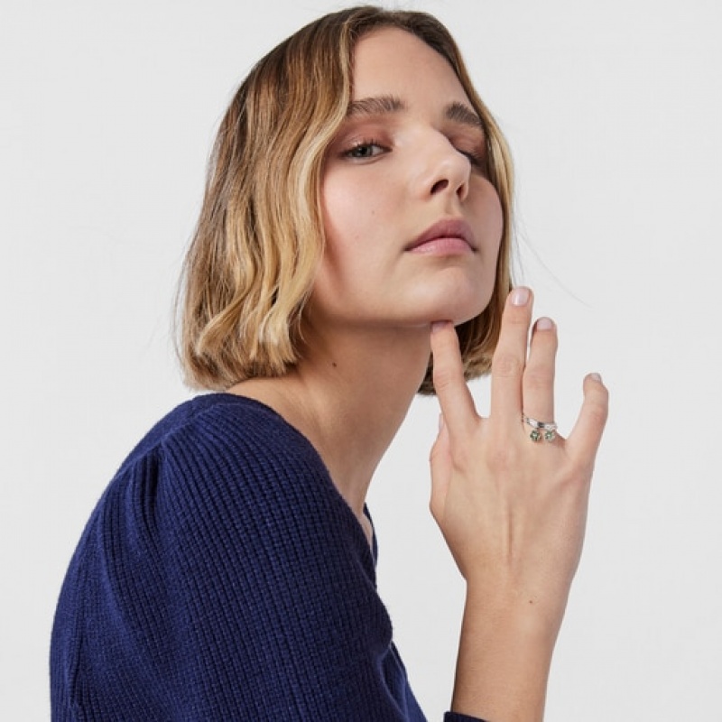 Tous New Motif With Chrome Diopside Flower Ring Silber | Österreich-NVOZPY378