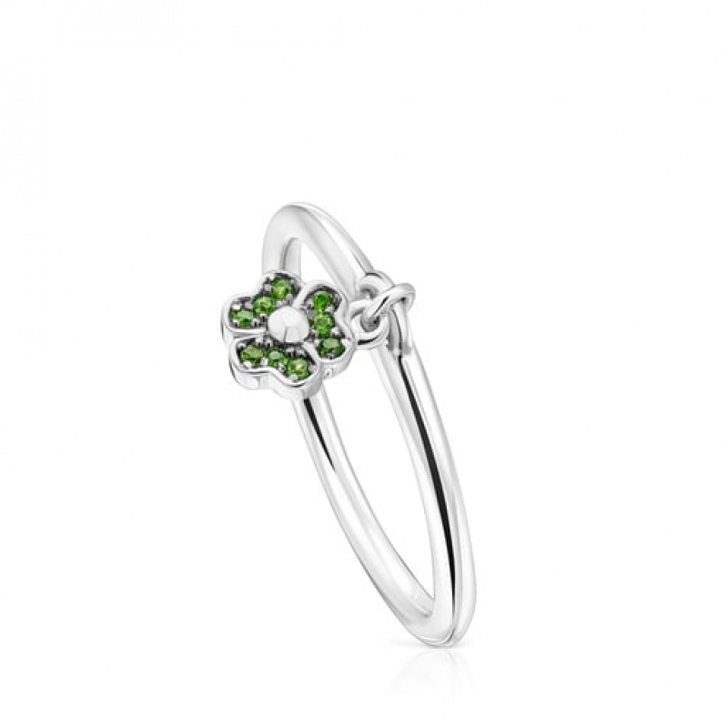 Tous New Motif With Chrome Diopside Flower Ring Silber | Österreich-NVOZPY378