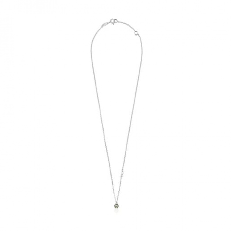 Tous New Motif With Chrome Diopside Flower Halskette Silber | Österreich-OGXVLK573