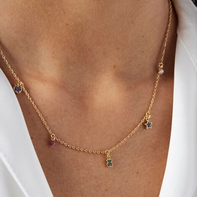 Tous New Motif With Gemstones Pearl Halskette Gold | Österreich-IJHCDR057