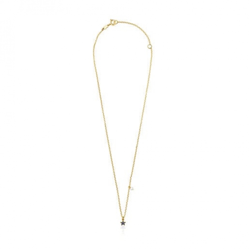 Tous New Motif With Sapphire Star Halskette Gold | Österreich-TXFSIP465