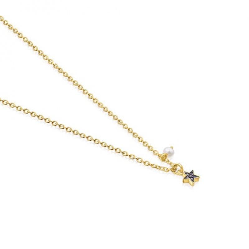 Tous New Motif With Sapphire Star Halskette Gold | Österreich-TXFSIP465