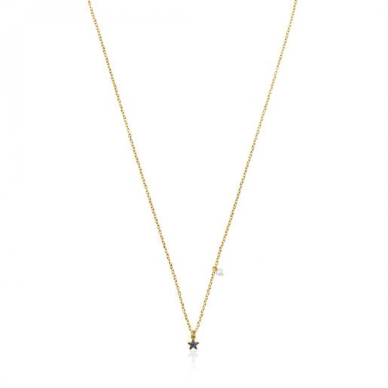 Tous New Motif With Sapphire Star Halskette Gold | Österreich-TXFSIP465