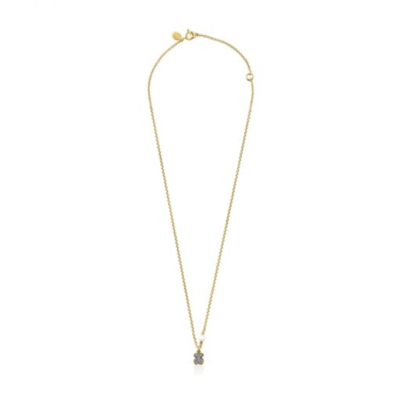 Tous Nocturne Bear With Diamonds Halskette Gold | Österreich-XIKDSC345