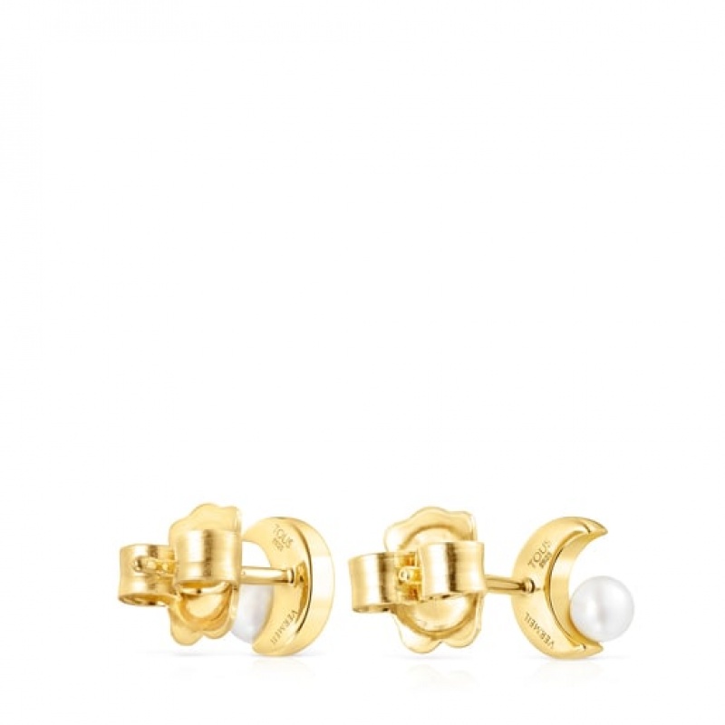 Tous Nocturne Half-moon With Diamonds Pearl Ohrringe Gold | Österreich-RLBUPX346