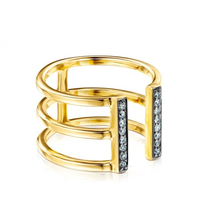 Tous Nocturne Triple With Diamonds Ring Gold | Österreich-SHYACZ243