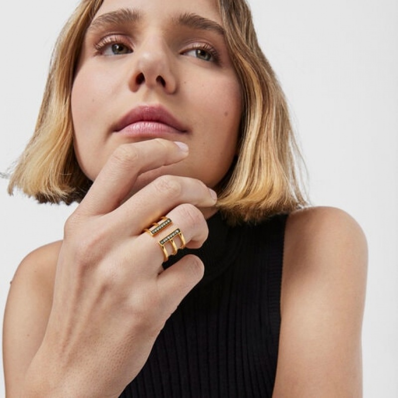 Tous Nocturne Triple With Diamonds Ring Gold | Österreich-SHYACZ243