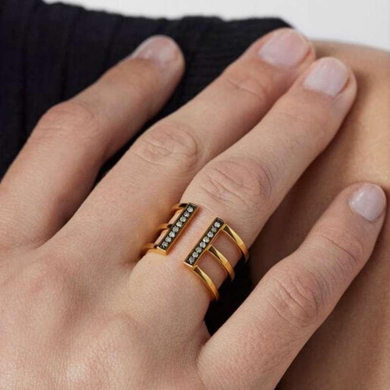 Tous Nocturne Triple With Diamonds Ring Gold | Österreich-SHYACZ243