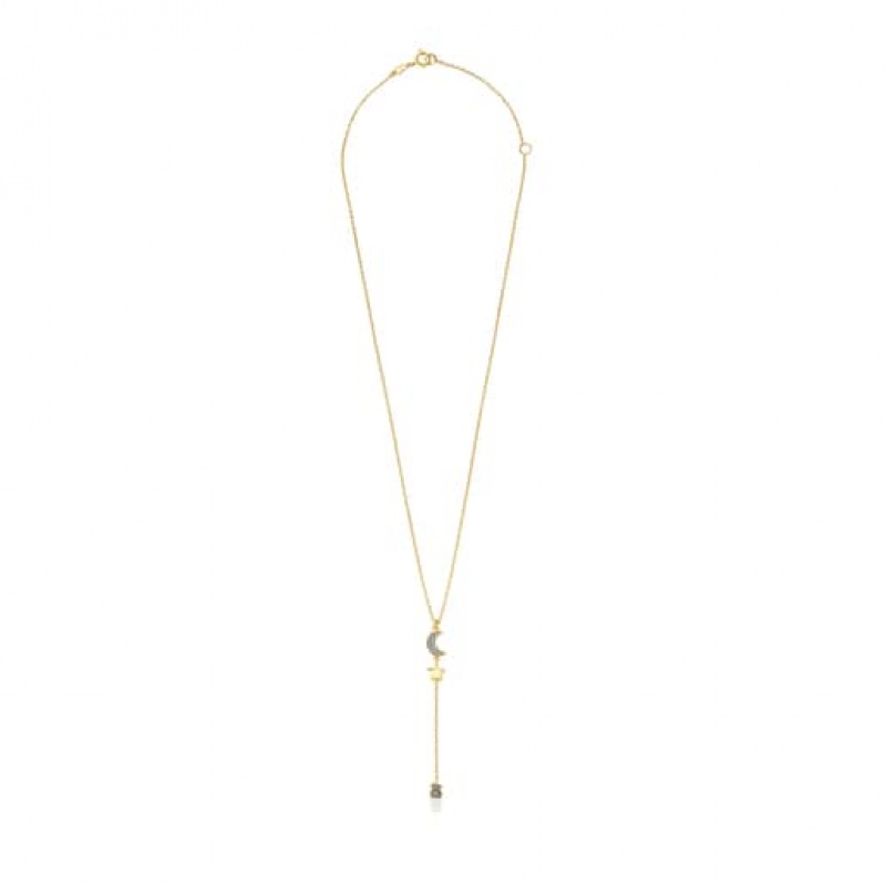 Tous Nocturne With Diamond Charms Halskette Gold | Österreich-OQRTYS930
