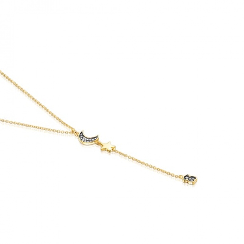 Tous Nocturne With Diamond Charms Halskette Gold | Österreich-OQRTYS930