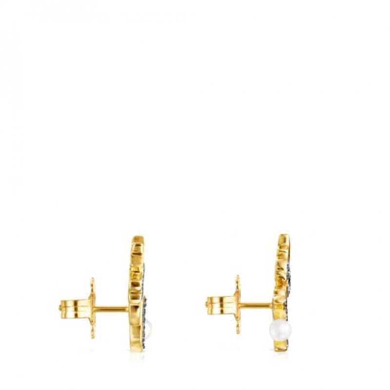 Tous Nocturne With Diamonds Pearl Ohrringe Gold | Österreich-XHMEZS503