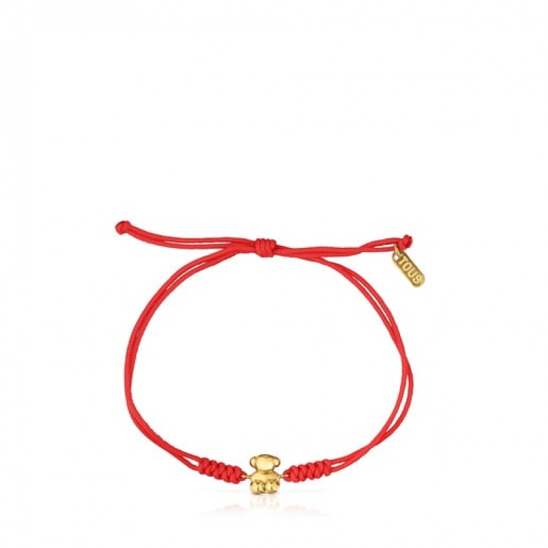 Tous Nylon Bold Bear Armband Rot Gold | Österreich-QDSVHK021