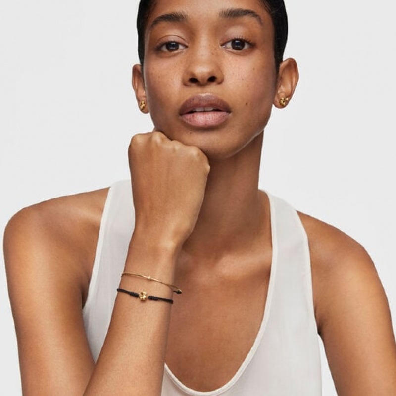 Tous Nylon Bold Bear Armband Schwarz Gold | Österreich-PJITKW293