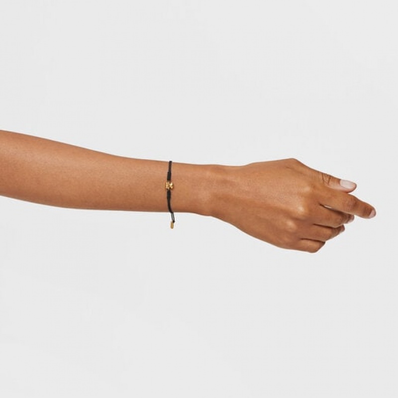 Tous Nylon Bold Bear Armband Schwarz Gold | Österreich-PJITKW293
