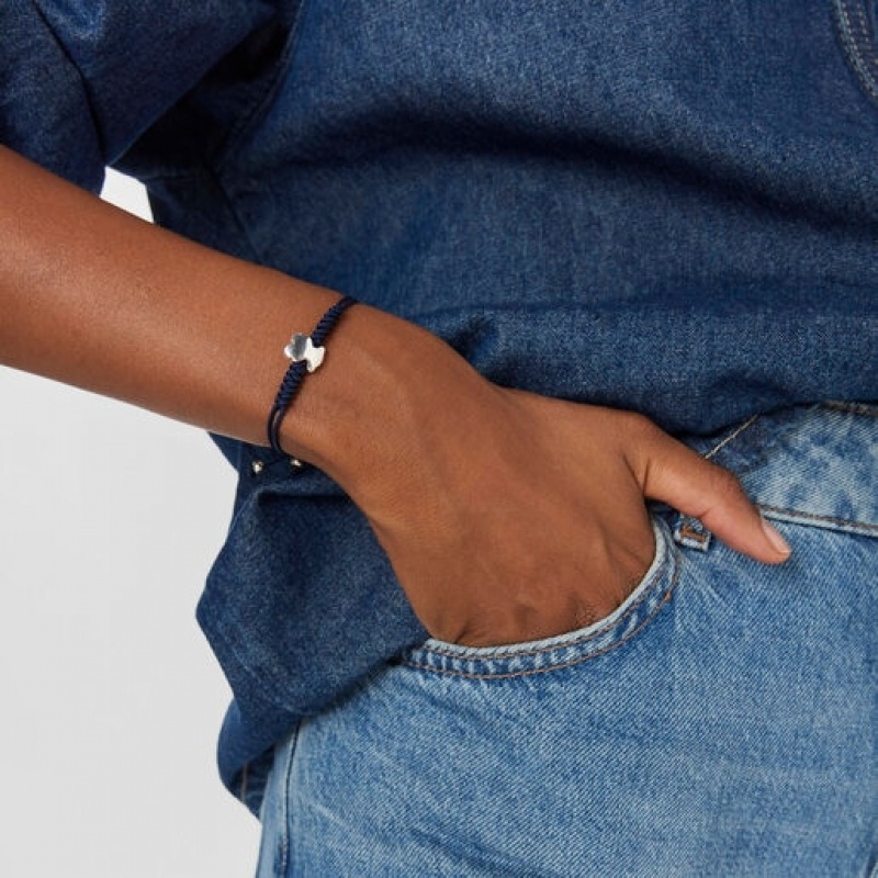 Tous Nylon Bold Motif With Bear Motif Armband Navy Silber | Österreich-VNQPIG984