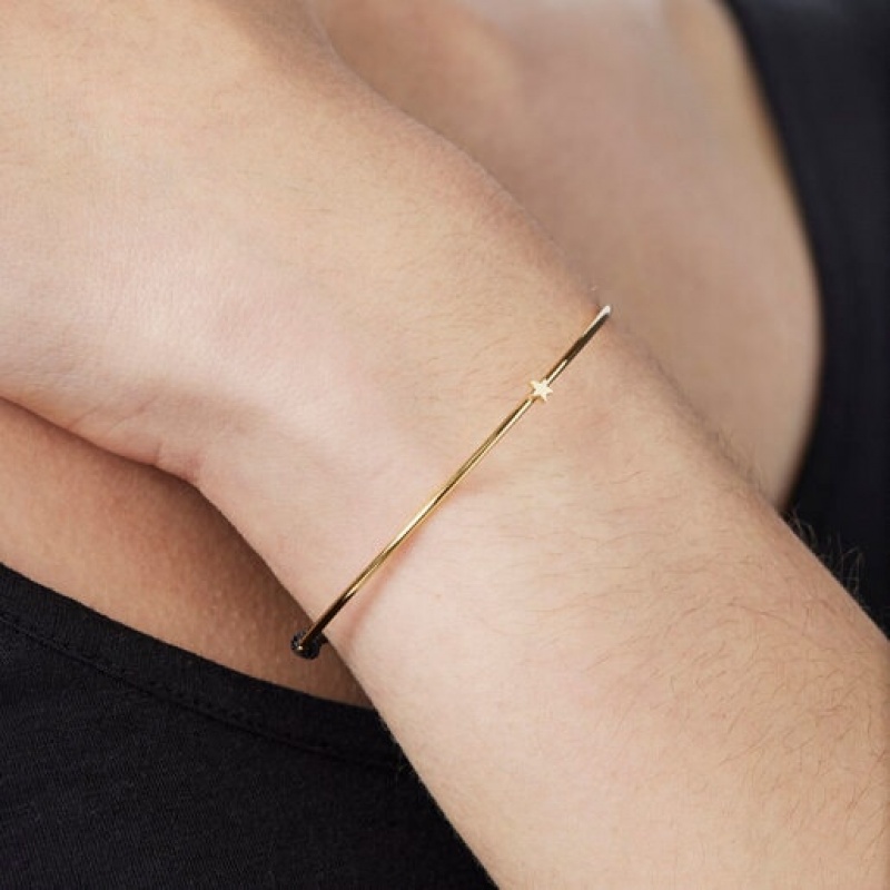 Tous Nylon Cool Joy With Star Armband Gold Schwarz | Österreich-FSYQGU658