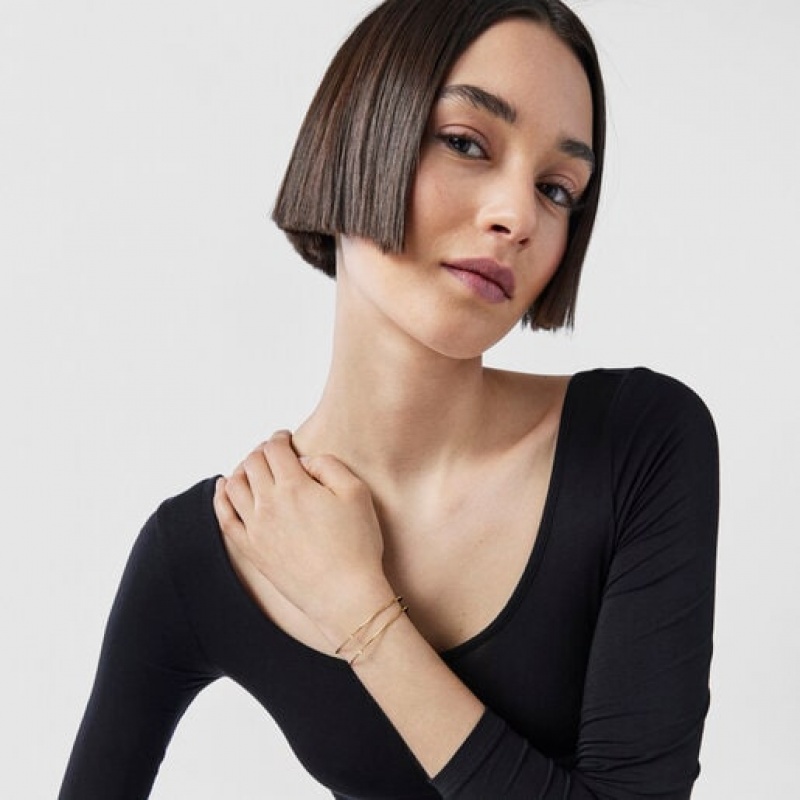 Tous Nylon Cool Joy With Star Armband Gold Schwarz | Österreich-FSYQGU658