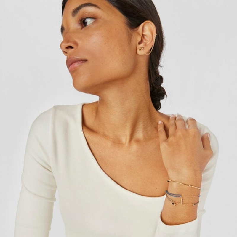 Tous Nylon Lure Armband Gold Schwarz | Österreich-KCREIA826